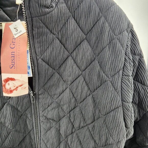 Susan Graver womens Small Collection Quilted Black Jacket New With Tags - Picture 5 of 9